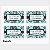 311ケーキのアイシング何か青 長方形シール (シート)