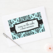 311ケーキのアイシング何か青 長方形シール (封筒)