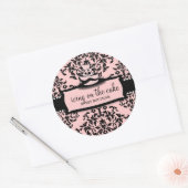 311ケーキのアイシング甘いアイシングピンク3層 ラウンドシール (封筒)