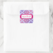 311ケーキのアイシングPink & Lavender 2 スクエアシール (バッグ)