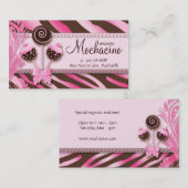 311ケーキポップ名刺ベーカリーピンクブレンゼブラ 名刺 (正面/裏面)