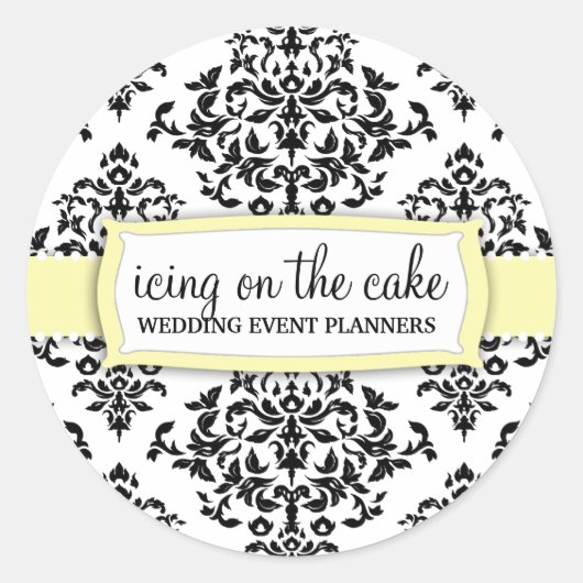 311ケーキレモンステッカーのアイシング ラウンドシール (正面)