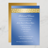 311ゴールデンブルーギリシャ鍵 招待状 (正面/裏面)