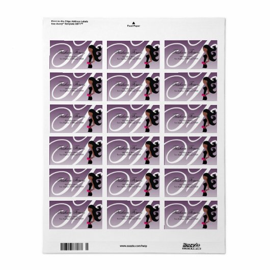 311サッシーのアフリカ系アメリカファッショニスタ人ロングラベル ラベル (フルシート)