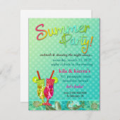 311サマーパーティーカクテルターコイズ 招待状 (正面/裏面)