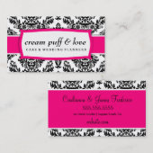 311シュークリーム及び愛いちごのダマスク織 名刺 (正面/裏面)