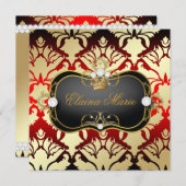 311ジェットブラックシャオベラさくらんぼサスメタリック金ゴールド 招待状 (正面/裏面)