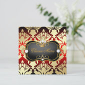 311ジェットブラックシャオベラさくらんぼサスメタリック金ゴールド 招待状 (スタンド正面)