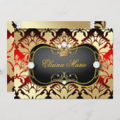 311ジェットブラックチャオベラさくらんぼサス誕生日 招待状 (正面/裏面)