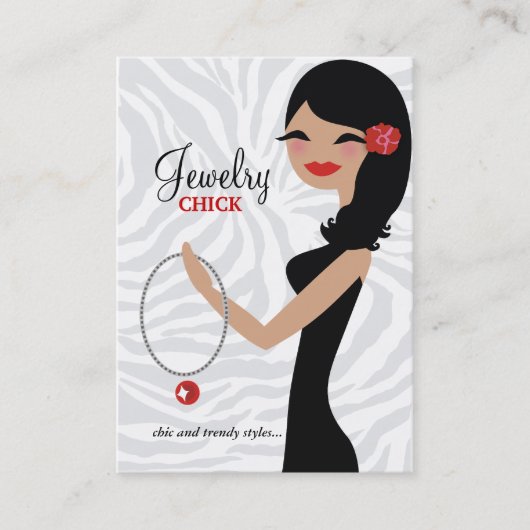 311ジュエリーのひよこ|の波状毛の黒の花 名刺 (正面)