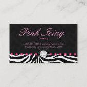 311ジュエリーの名刺のシマウマのピンクはダイヤモンドに点を打ちます 名刺 (裏面)
