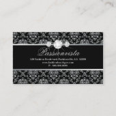 311ジュエリーダエレガントイヤモンズシルバーブラックダマスク 名刺 (正面)