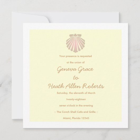 311スイートシェルベージュ色招待状 招待状 (正面)