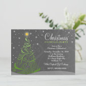 311スターリーナイトクリスマス招待状グレー 招待状 (スタンド正面)