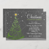311スターリーナイトクリスマス招待状グレー 招待状 (正面/裏面)