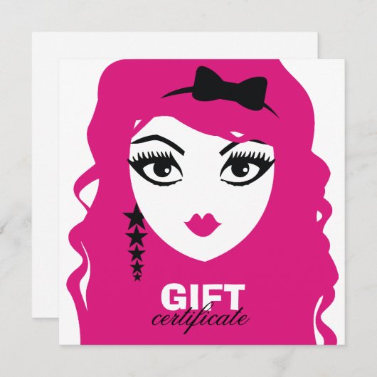 311スター顔Deuxピンクのギフト券 (正面/裏面)