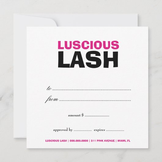 311スター顔Deuxピンクのギフト券 (裏面)