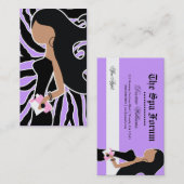 311スパのファッショニスタ紫色のシマウマの長い毛 名刺 (正面/裏面)