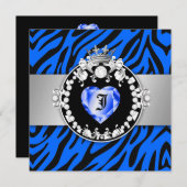 311ゼブラ·ティーク·キス·クイーンオブ·ハートズ·スイート16 招待状 (正面/裏面)