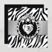 311ゼブラ·ティーク·キス·クイーンオブ·ハートズSweet16 招待状 (正面/裏面)