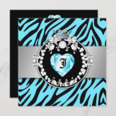 311ゼブラ·ティーク·キス·クイーンオブ·ハートズSweet16 招待状 (正面/裏面)