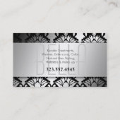 311ダイヤモンドの芸者|のダマスク織のきらめくの黒 名刺 (裏面)