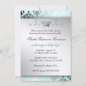 311ダマスクきらめくボウボーイブルーベビーシャワー 招待状 (裏面)