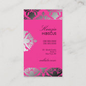311ダマスク織のきらめくのピンクの炎の平野の背部 名刺 (裏面)