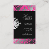 311ダマスク織のきらめくのピンクの炎 名刺 (裏面)