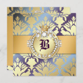 311ダマスク織のきらめくの女王のすてきな50アジサイ 招待状 (正面/裏面)