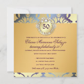 311ダマスク織のきらめくの女王のすてきな50アジサイ 招待状 (裏面)