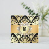 311ダマスク織のきらめくの女王のすてきな50黒 招待状 (スタンド正面)