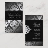 311ダマスク織のきらめくの灰色の嵐 名刺 (正面/裏面)