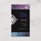 311ダマスク織のきらめくの青の至福 名刺 (裏面)