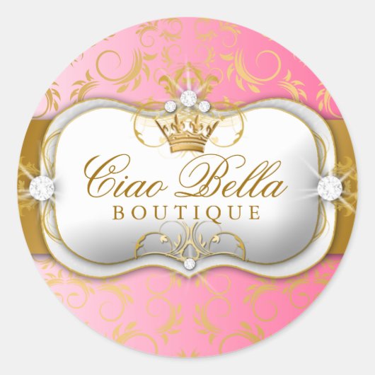 311チャオベラゴールデンディバイニングピンクフェード ラウンドシール (正面)