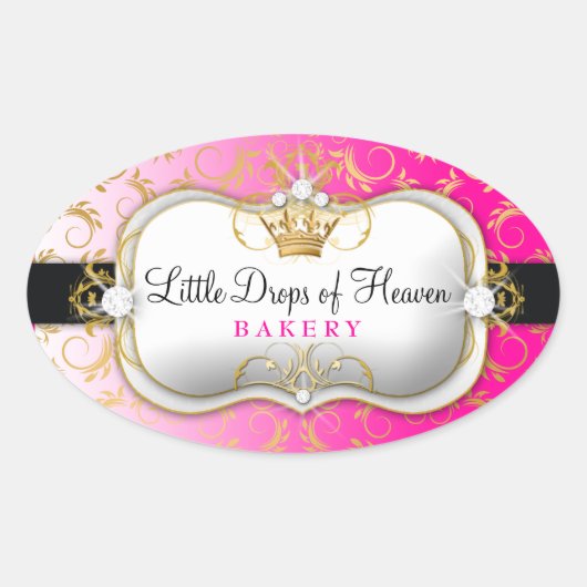 311チャオベラゴールデンディバイニングピンク 楕円形シール (正面)