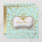 311チャオベラゴールデンディヴァインブルーベイビーシャワー 招待状 (正面/裏面)