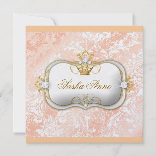 311チャオベラ「桃とクリーム」ヴィンテージチック 招待状 (正面)