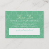 311ティール（緑がかった色）デライトアポイントメントカード 予約カード (裏面)