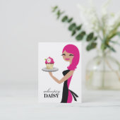 311デイジーカップケーキのかわいこちゃんのピンク 名刺 (スタンド正面)