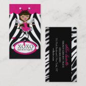 311トレンディーリトルダンサーピンクオーニングゼブラパール 名刺 (正面/裏面)