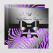 311ナイトゼブラきらめく電気パープル |甘い16 招待状 (正面/裏面)