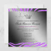 311ナイトゼブラきらめく電気パープル |甘い16 招待状 (裏面)