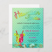 311ハワイアンルアウ(ハワイ式宴会)ターコイズ 招待状 (正面/裏面)