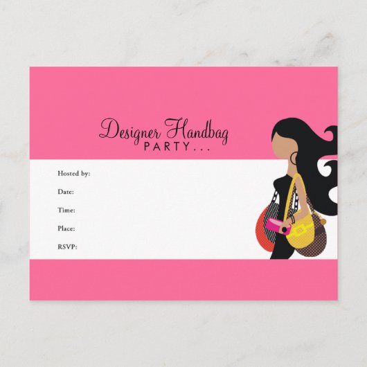311ハンドバッグのパーティーの郵便はがき インビテーションポストカード (裏面)