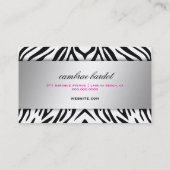 311バロックのブティックのシマウマ 名刺 (裏面)