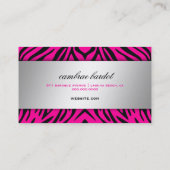 311バロックのブティックのショッキングピンクのシマウマ 名刺 (裏面)