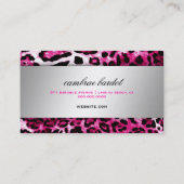 311バロックのブティックのショッキングピンクのヒョウ 名刺 (裏面)