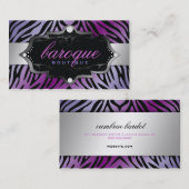 311バロックのブティックの紫色の浮気者のシマウマ 名刺 (正面/裏面)