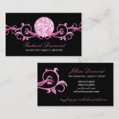 311ピンクのダイヤモンドの光輝の黒 名刺 (正面/裏面)